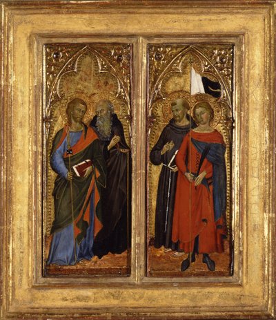 Santi Giacomo, Antonio Abate, Francesco e Ansano, c.1385-90 da Master of Panzano